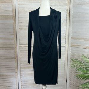 All Saints Jersey Drapey Cowl Neck Mini Dress Small